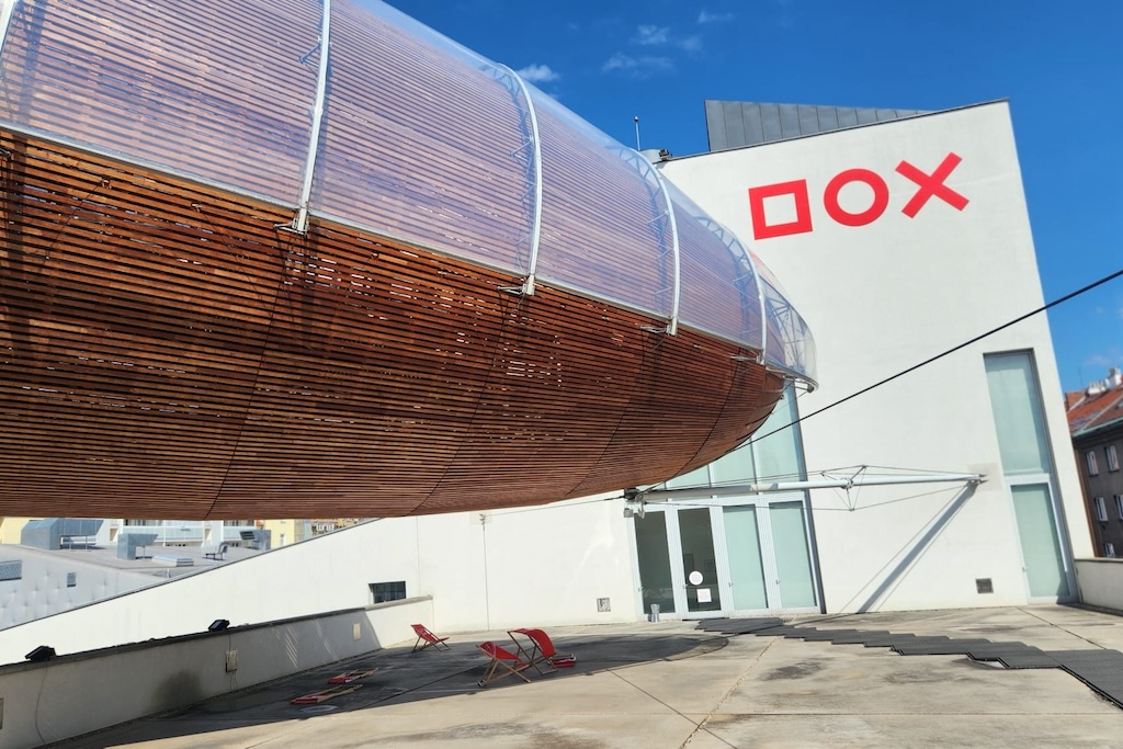 the famous Gulliver Airship – the symbol of Prague's DOX Center for Contemporary art